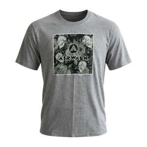 Airwalk Mens Graphic T Shirt 2XL Gray Floral Logo Skate Streetwear Short Sleeve